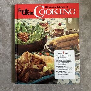 VINTAGE Cookbook Family Circle Illustrated Library of Cooking Volume 1 Red